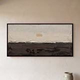 Cream and Dark Umber Abstract Horizon