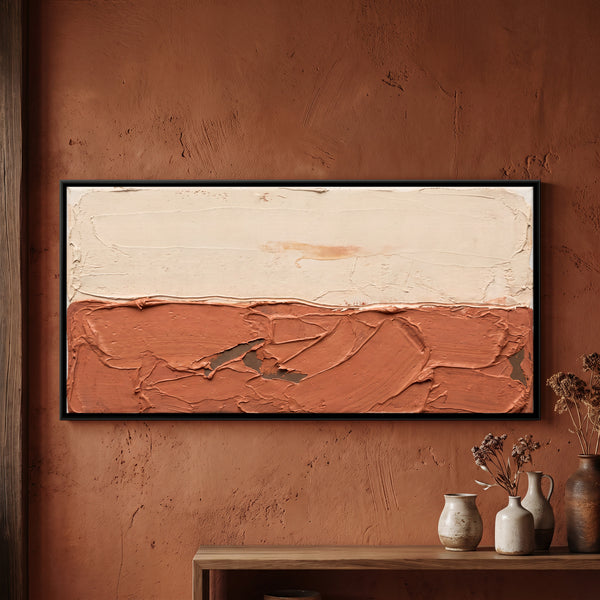 Terracotta and Cream Abstract Horizon