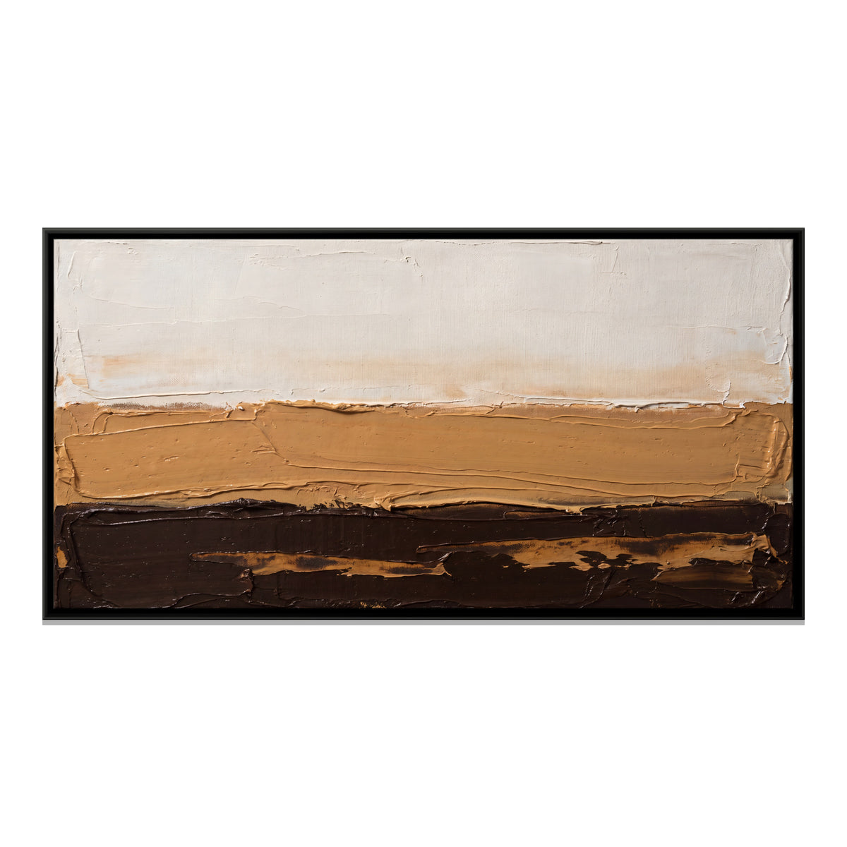 Ochre and Umber Horizon - framed canvas print, front view