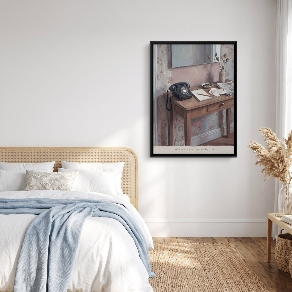 Rotary Telephone on a Hall Table - canvas art shown in a second room setting