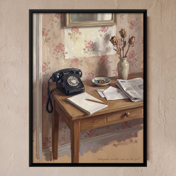 Rotary Telephone on a Hall Table in Terracotta