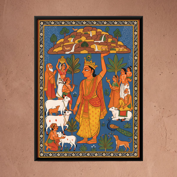 Krishna Lifting Mount Govardhan