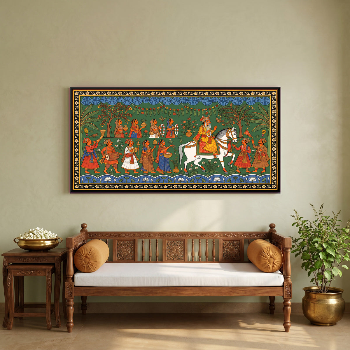 Wedding Procession - canvas art shown in a second room setting