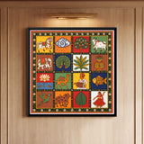 Sixteen Folk Motifs in Squares