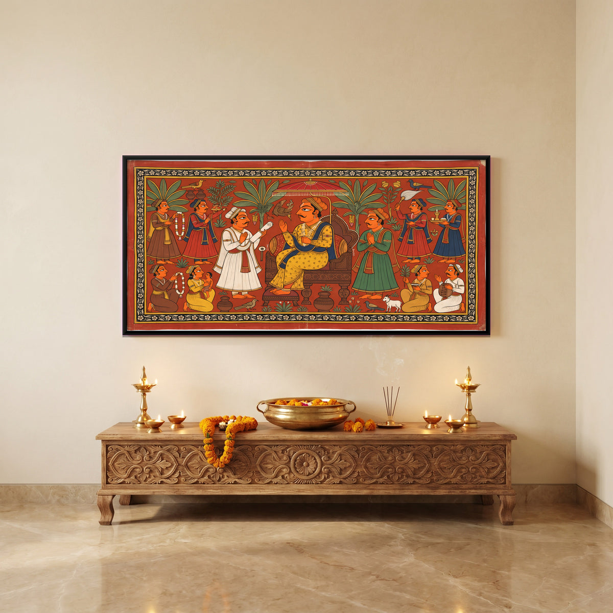 Royal Durbar - canvas art shown in a second room setting