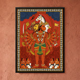 Ten-armed Panchamukhi Hanuman Ji with Devotees in Coral
