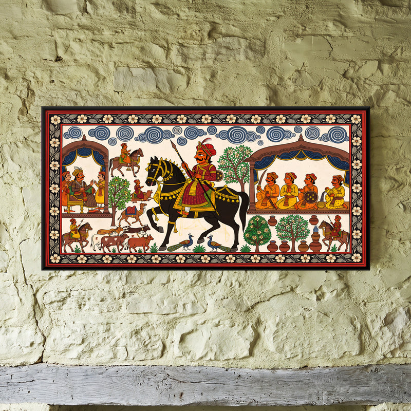 Pabuji Darbar - framed canvas art hung on a wall