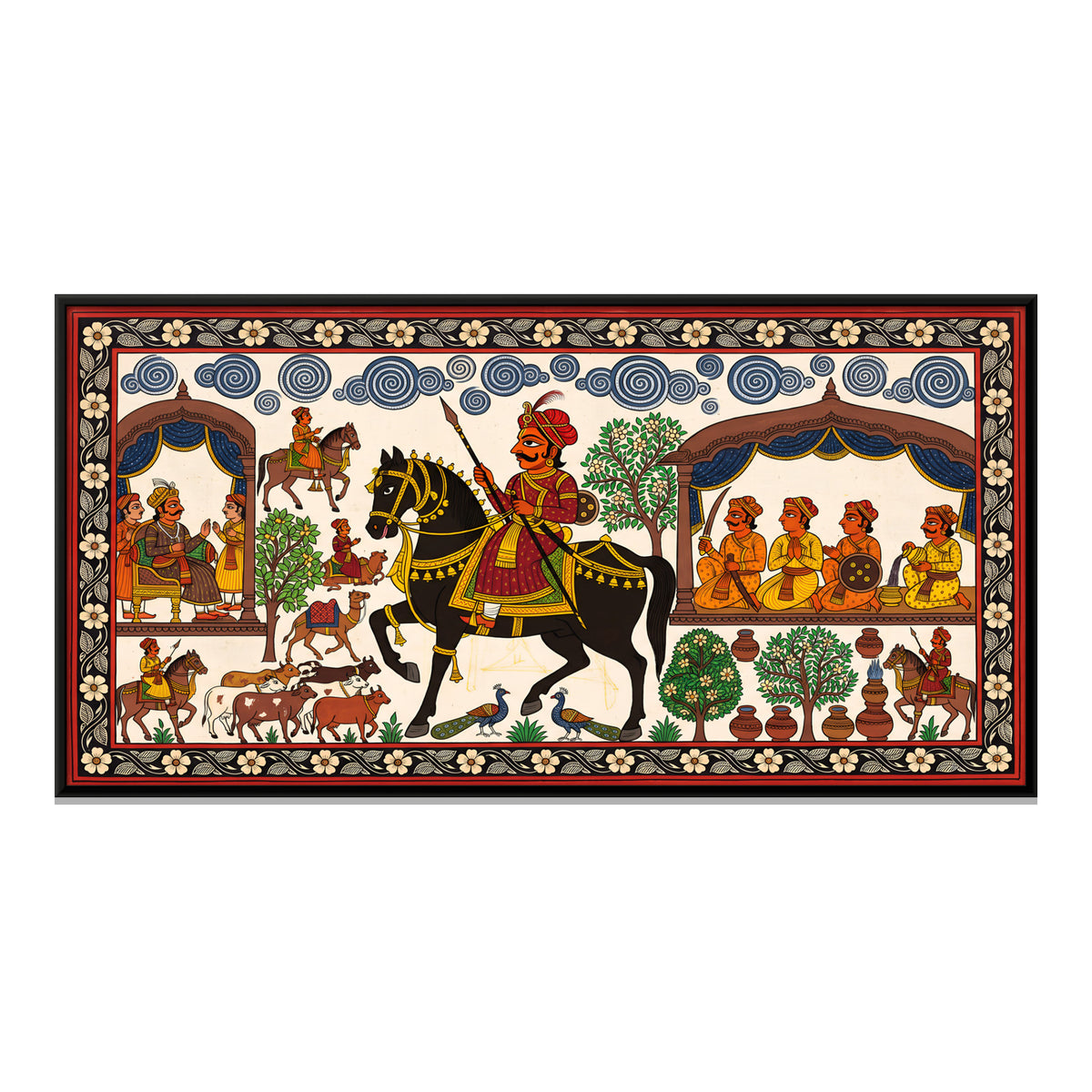 Pabuji Darbar - framed canvas print, front view