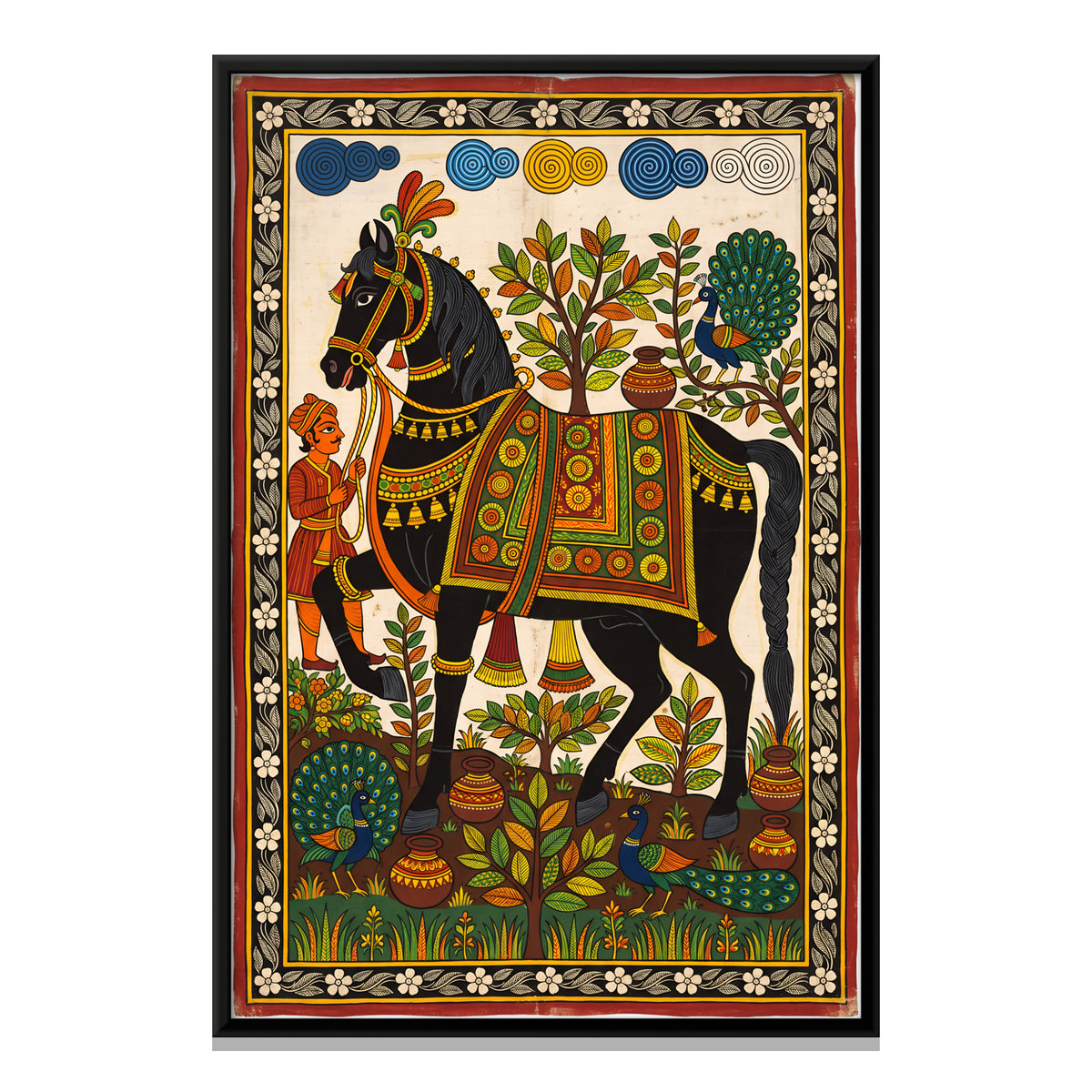 Pabuji's Black Mare - framed canvas print, front view