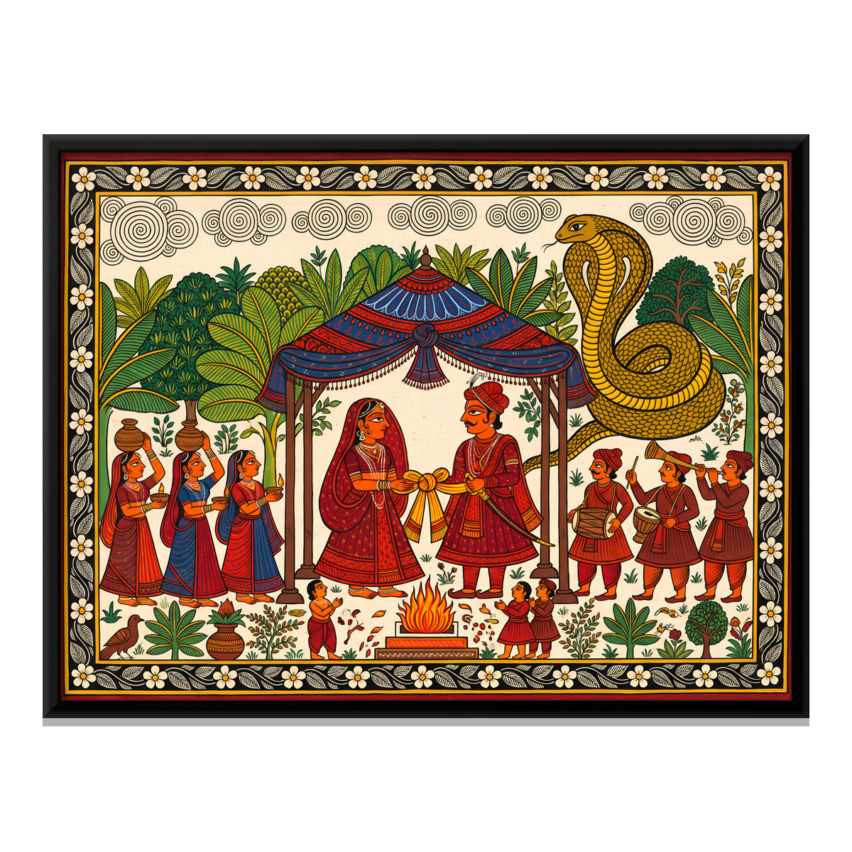 Gogaji's Wedding - framed canvas print, front view