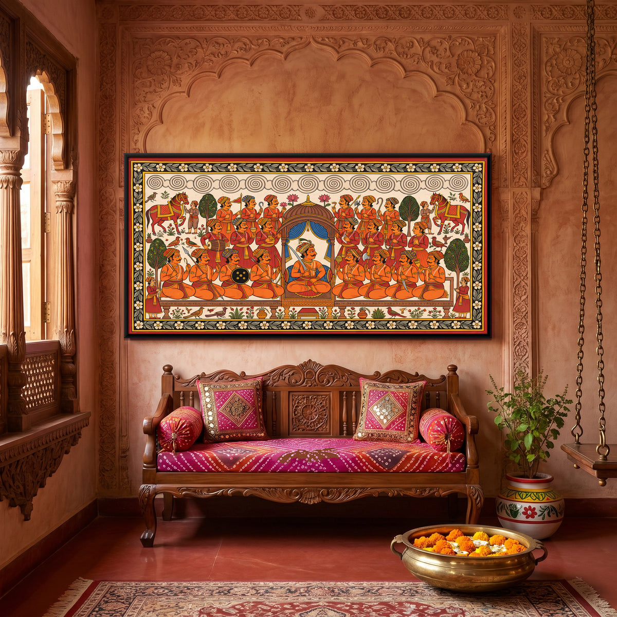 The Twenty-Four Brothers - canvas art shown in a styled room