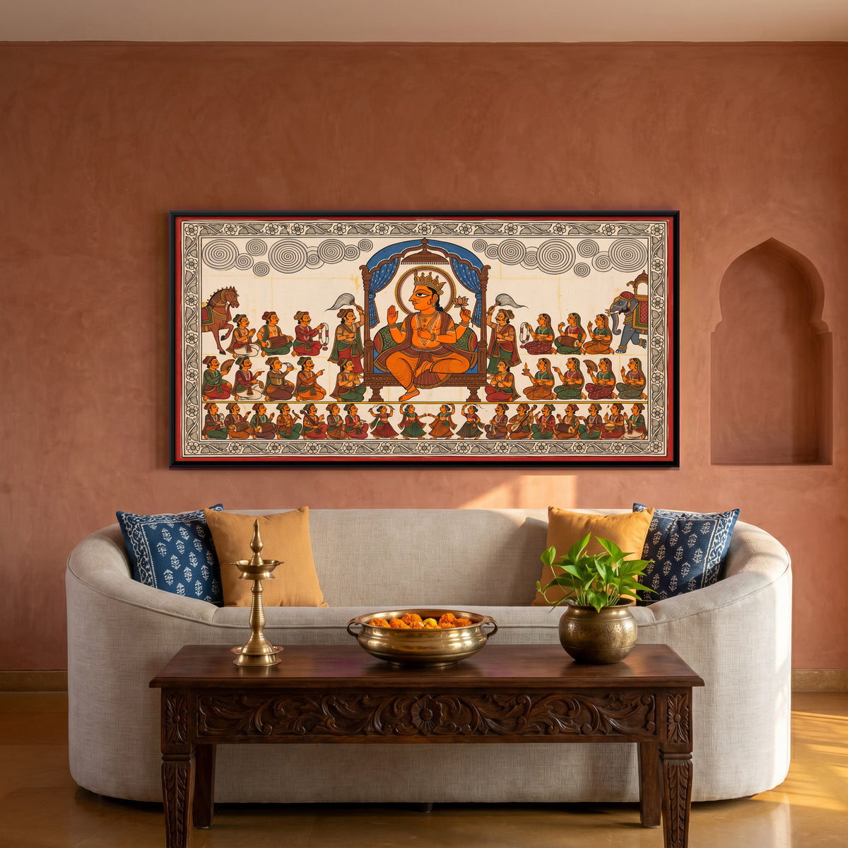 Devnarayan Darbar - canvas art shown in a styled room