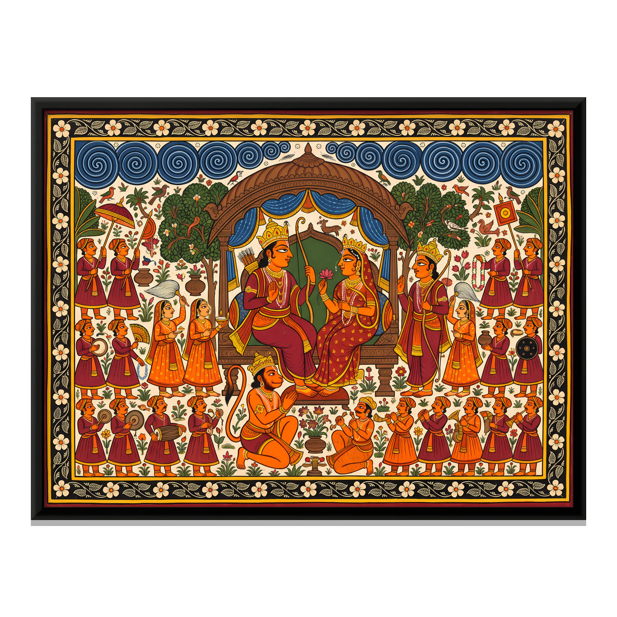 Ram Darbar - framed canvas print, front view