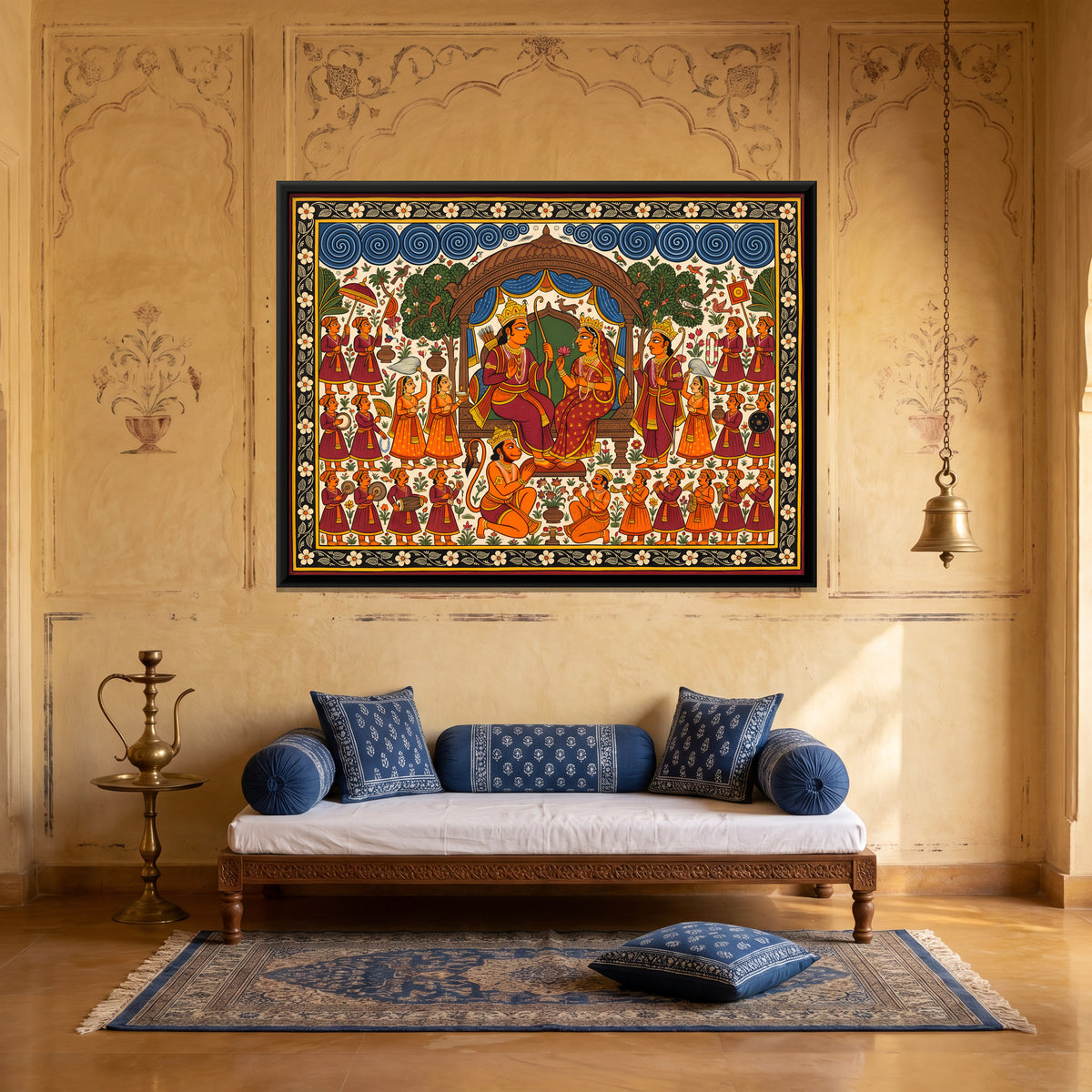 Ram Darbar - canvas art shown in a styled room
