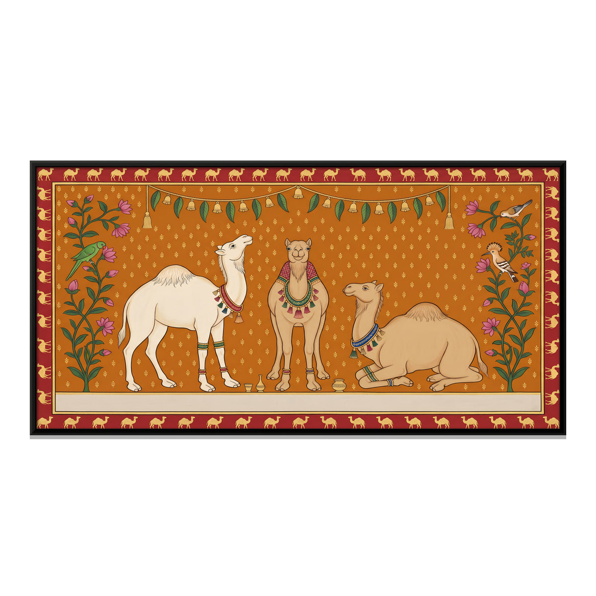 Three Camels - framed canvas print, front view