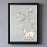 Gau Mata Beneath a Blossom Branch