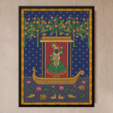 Nauka Vihar - Shrinathji's Boat Beneath Kadamba Trees | Pichwai