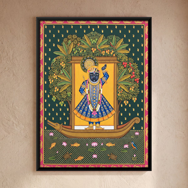 Nauka Vihar - Shrinathji's Boat Beneath a Mango Tree | Pichwai
