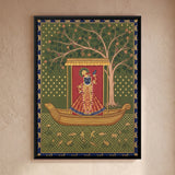 Nauka Vihar - Shrinathji's Boat Beneath a Peepal Tree | Pichwai