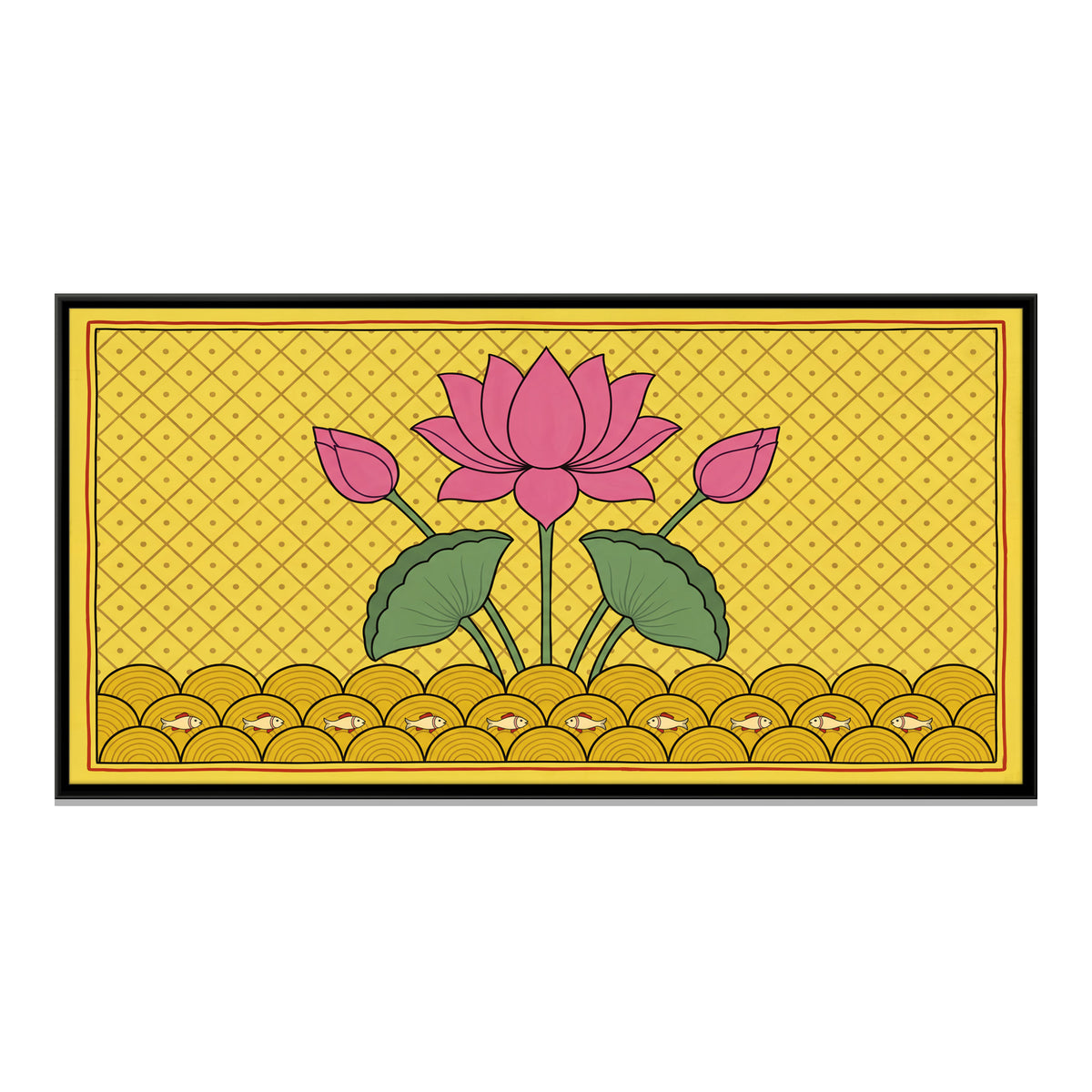Lotus in Bloom - framed canvas print, front view