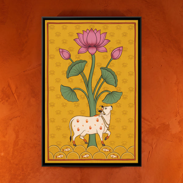 Cow Beneath a Lotus Tree