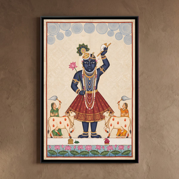Shrinathji with Cows and Attendants