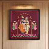 Shri Krishna and Sudama in Crimson