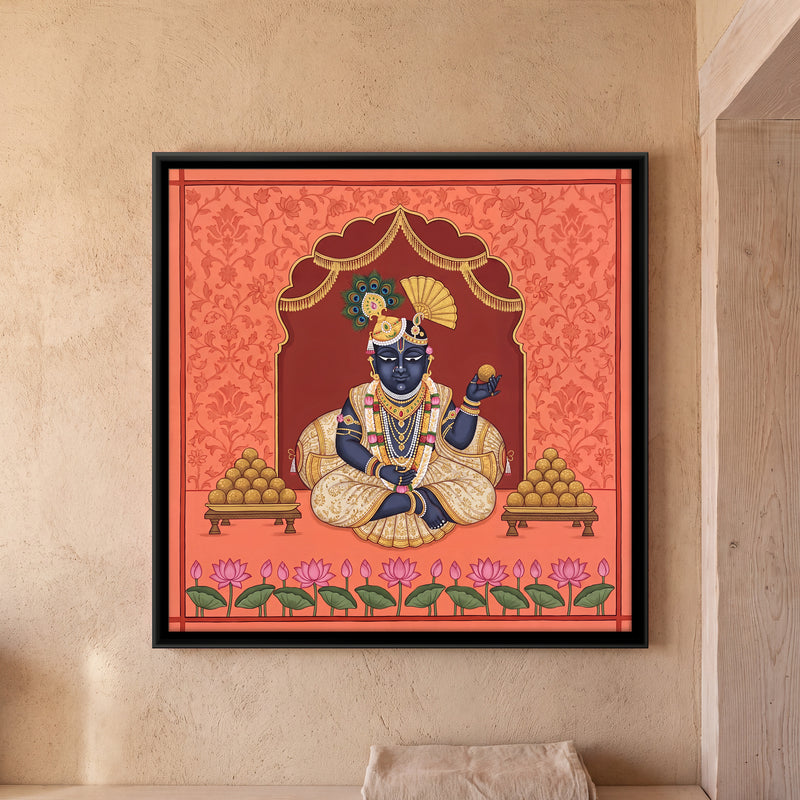 Laddu Gopal - framed canvas art hung on a wall