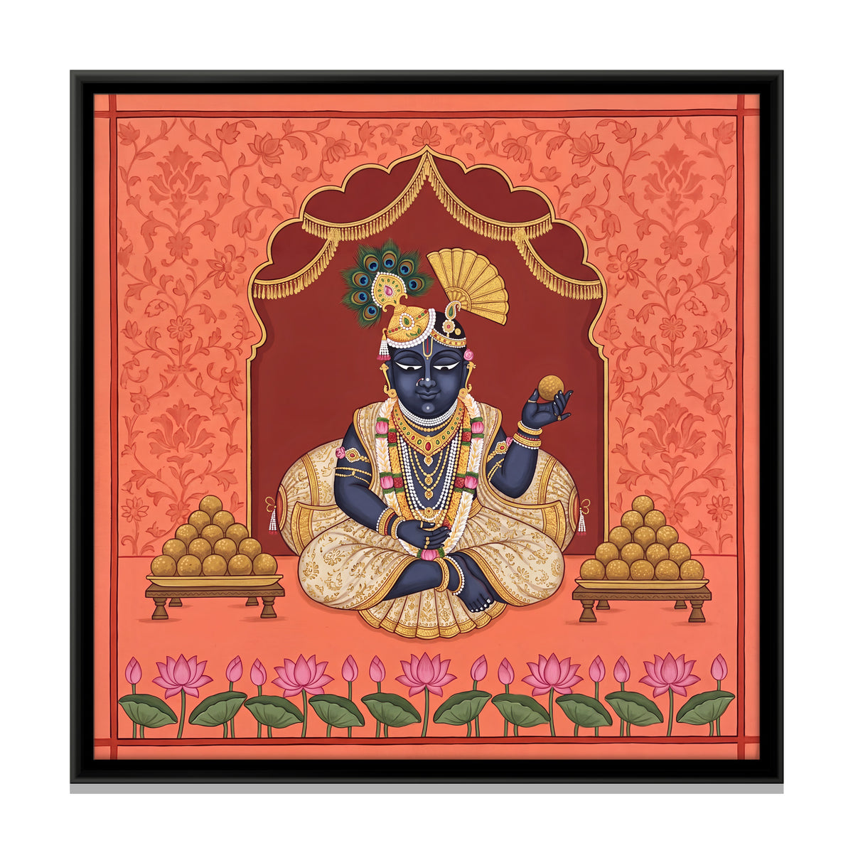 Laddu Gopal - framed canvas print, front view