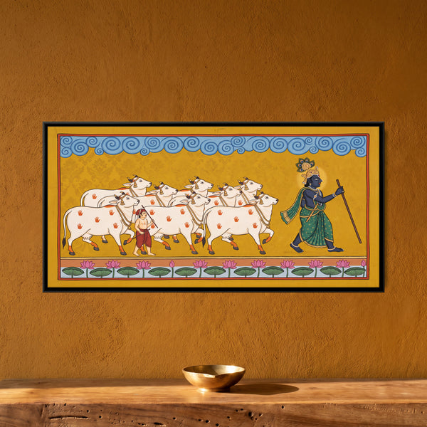 Shri Krishna Herding Cows in Procession