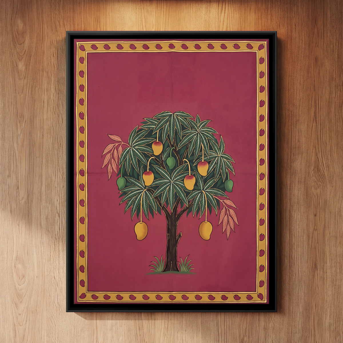 Mango Tree in Fruit - framed canvas art hung on a wall