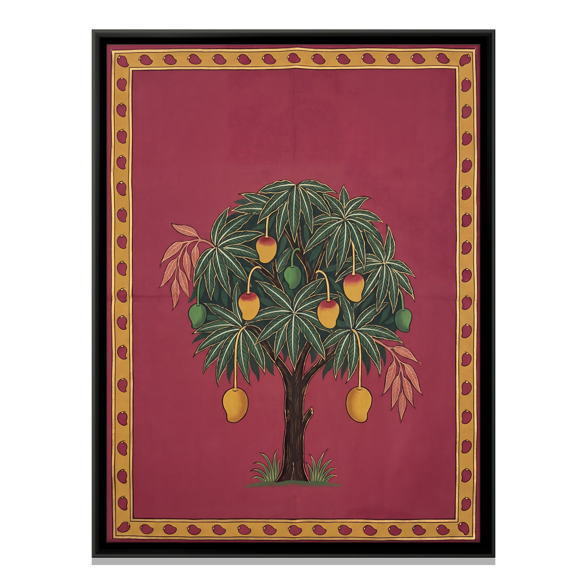 Mango Tree in Fruit - framed canvas print, front view