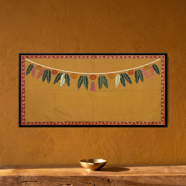Mango Leaf and Marigold Toran in Terracotta
