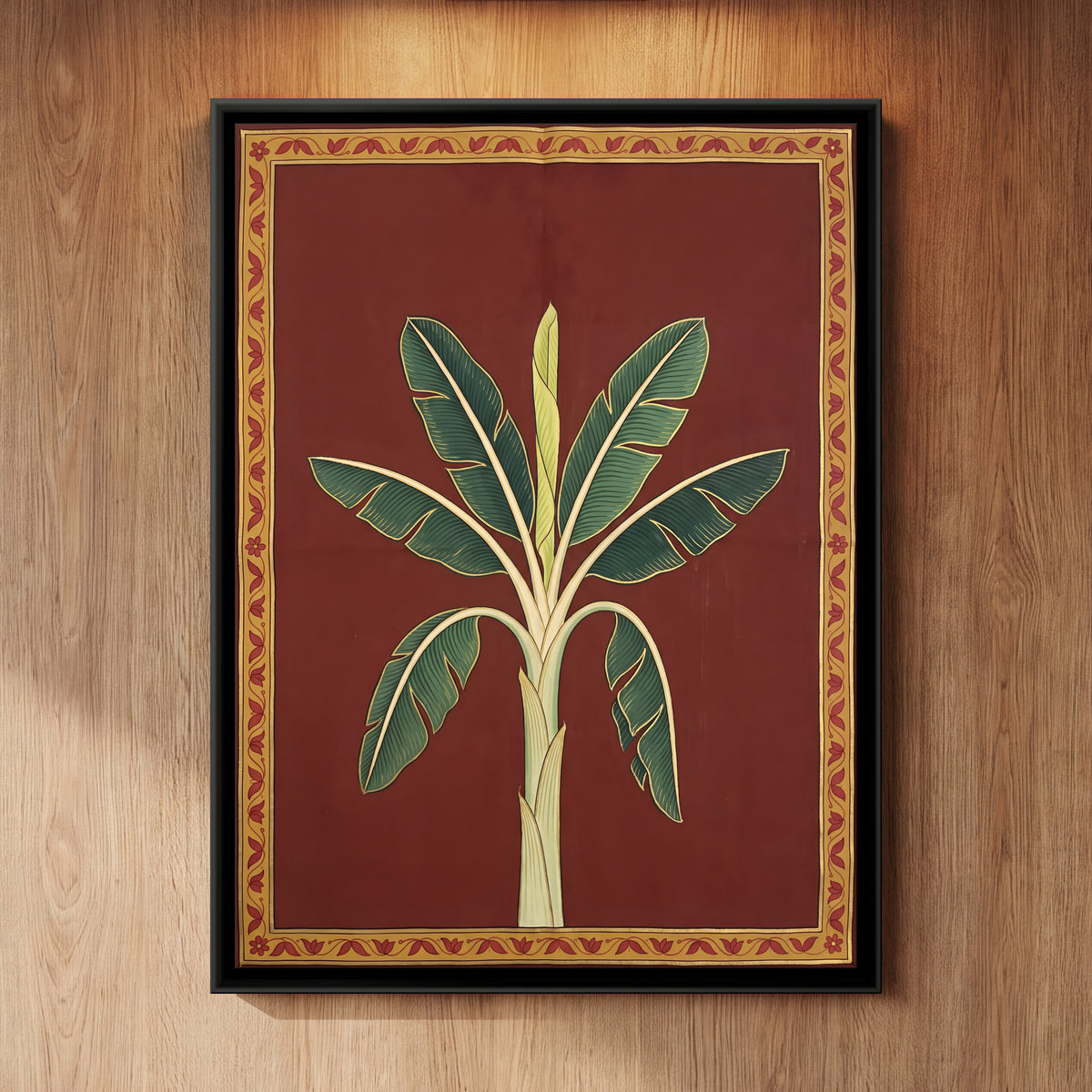 Banana Tree - framed canvas art hung on a wall