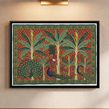Three Peacocks in a Banana Grove