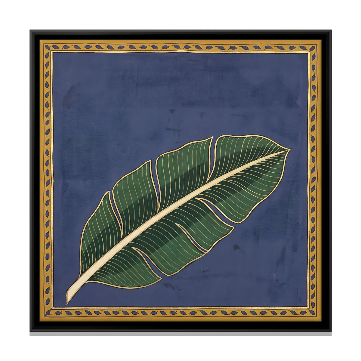 Single Banana Leaf - framed canvas print, front view