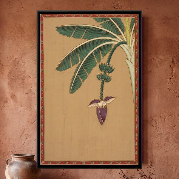Hanging Banana Flower and Young Fruit