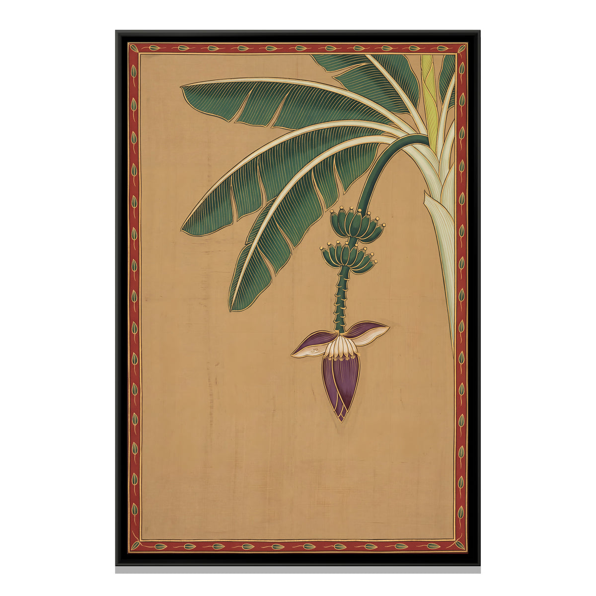 Banana Flower - framed canvas print, front view