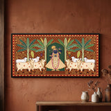 Shrinathji with Cows and Banana Trees