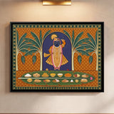 Shrinathji with Food Offerings on Banana Leaf