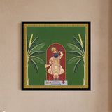 Shrinathji in Red Arch Between Banana Trees