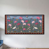 Lotus Pond with Cranes