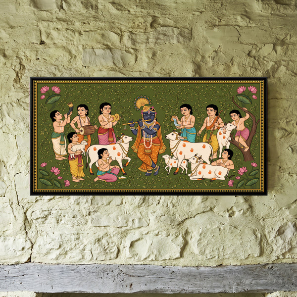Krishna Making Music with the Cowherds