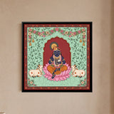 Child Shri Krishna Seated on a Lotus with Butter
