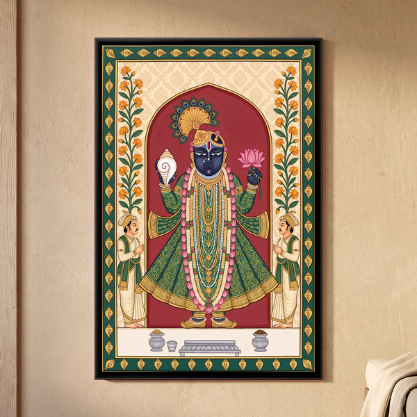Shrinathji Holding a Conch and Lotus