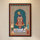 Standing Shrinathji Surrounded by Praying Devotees