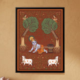 Baby Shri Krishna Crawling with a Mortar