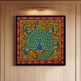 Five Peacocks in a Stylized Landscape with Lotuses