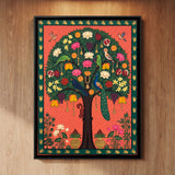 Tree of Life with Diverse Fruits and Birds