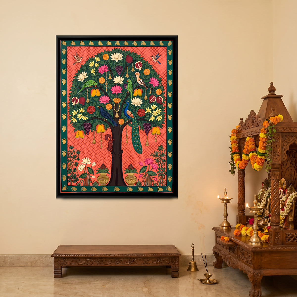Tree of Life - canvas art shown in a styled room